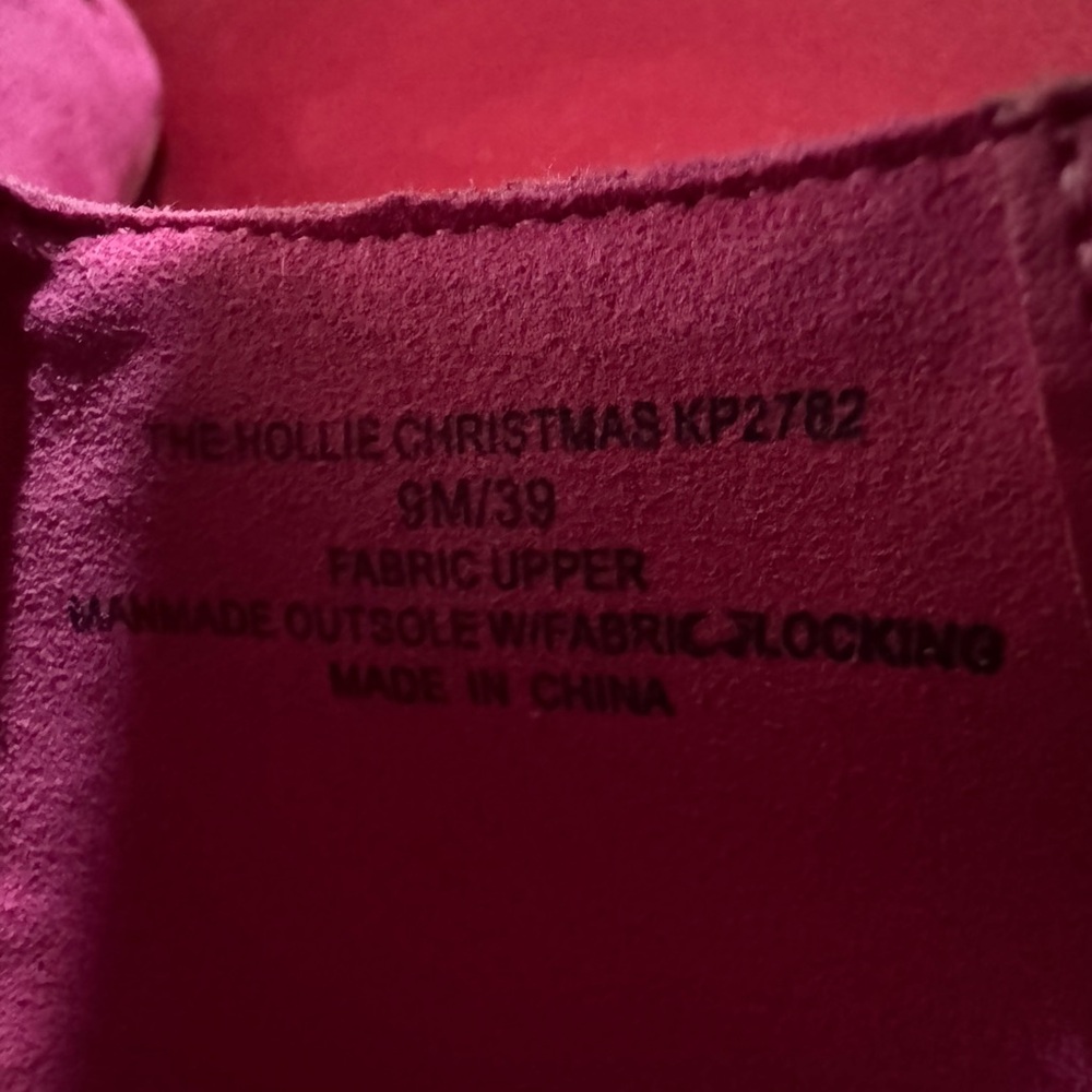 Katy Perry Collections Vibrant Pink Embellished The Christmas Hollies Flats RARE - Picture 8 of 10
